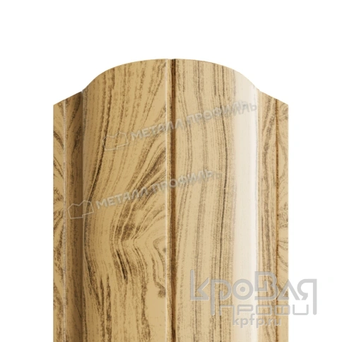 Штакетник металлический МП ELLIPSE-O 19х126 (ECOSTEEL-01-Сосна-0.5) фото 1