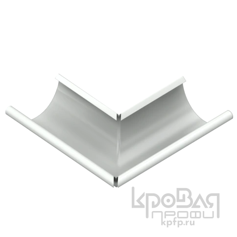 Угол желоба наружный МЕТАЛЛ ПРОФИЛЬ GS lite D125х90 градусов Ral 9003 фото 1