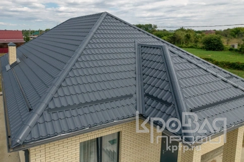 Металлочерепица МЕТАЛЛ ПРОФИЛЬ Ламонтерра X NormanMP (ПЭ-01-7024-0.5) фото 4