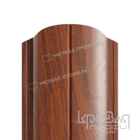 Штакетник металлический МП ELLIPSE-O 19х126 (ECOSTEEL-01-МореныйДуб-0.5) фото 1