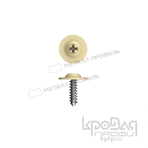 Саморез 4,2х16 RAL 1014 (слоновая кость) острый с прессшайбой фото 1