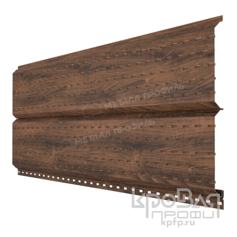 Софит МЕТАЛЛ ПРОФИЛЬ Lбрус-15х240 (ECOSTEEL_MA-01-МореныйДуб-0.5) фото 1