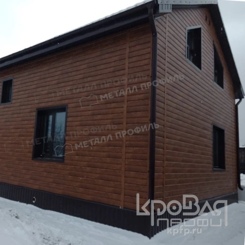 Сайдинг МЕТАЛЛ ПРОФИЛЬ Lбрус-15х240 (ECOSTEEL_MA-01-МореныйДуб-0.5) фото 5