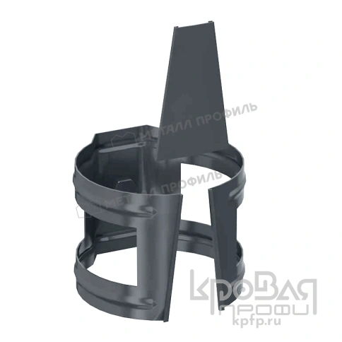 Держатель трубы  (на кирпич) МЕТАЛЛ ПРОФИЛЬ GS lite D90 Ral 7024 фото 1