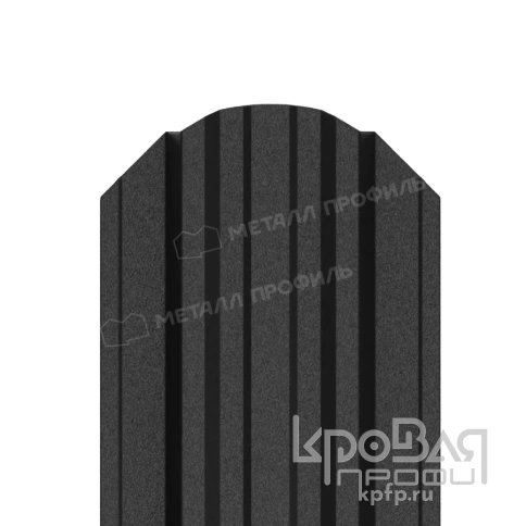 Штакетник металлический МП TRAPEZE-O 16,5х118 (VALORI-20-DarkGrey-0.5) фото 1