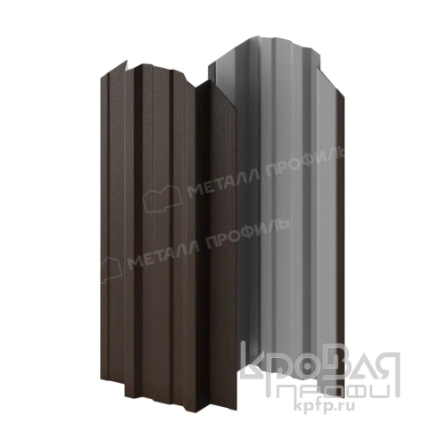 Штакетник металлический МП TRAPEZE-O 16,5х118 (VALORI-20-DarkBrown-0.5) фото 2