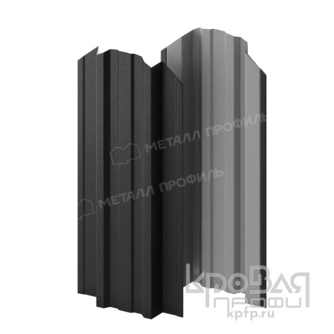 Штакетник металлический МП TRAPEZE-O 16,5х118 (VALORI-20-DarkGrey-0.5) фото 2