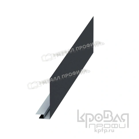 Планка карнизного свеса сложная 250х50х2000 (VALORI-20-Grey-0.5) фото 1