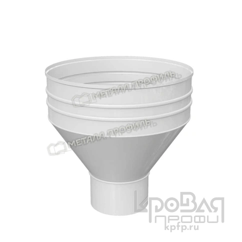 Воронка водосборная МЕТАЛЛ ПРОФИЛЬ ПРОЕКТ D350х150 Ral 9003 фото 2