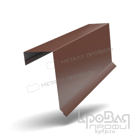 Планка торцевая кровельная FASTCLICK 65х130х2000 NormanMP (ПЭ-01-8017-0.5) фото 1