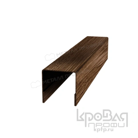 Планка П-образная 13х27х2000 (ECOSTEEL-01-МореныйДуб-0.5) фото 1