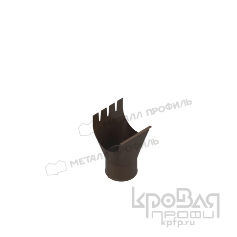 Воронка выпускная МЕТАЛЛ ПРОФИЛЬ Foramina Freeze D125/100 DarkBrown фото 1