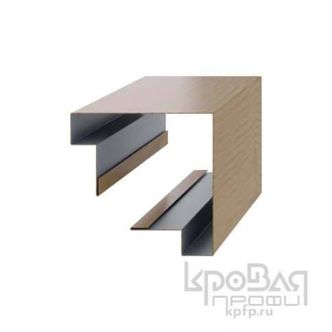 Планка угла наружного сборная верхняя 3D Woodstock 83х30х3000 (ECOSTEEL-01-Сосна-0.5) фото 1