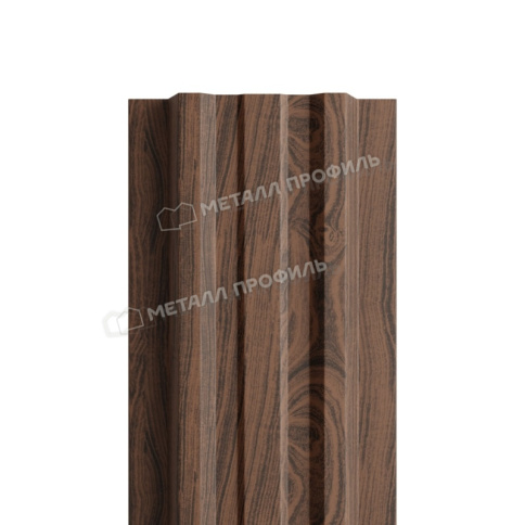 Штакетник металлический МЕТАЛЛ ПРОФИЛЬ LАNE-T 16,5х99 (ECOSTEEL_MA-01-МореныйДуб-0.5) фото 1