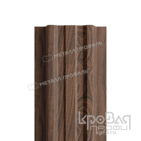 Штакетник металлический МП LАNE-T 16,5х99 (ECOSTEEL_MA-01-МореныйДуб-0.5) фото 1