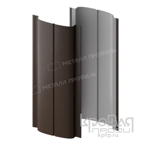 Штакетник металлический МП ELLIPSE-T 19х126 (VALORI-20-DarkBrown-0.5) фото 2