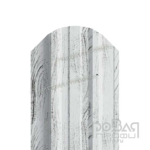 Штакетник металлический МП TRAPEZE-O 16,5х118 (ECOSTEEL_MA-01-Беленый Дуб-0.5) фото 1