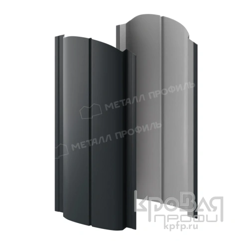 Штакетник металлический МП ELLIPSE-O 19х126 NormanMP (ПЭ-01-7016-0.5) фото 2