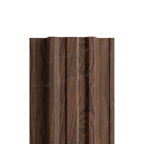 Штакетник металлический МЕТАЛЛ ПРОФИЛЬ TRAPEZE-T 16,5х118 (ECOSTEEL_MA-01-МореныйДуб-0.5) фото 1