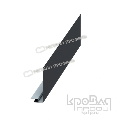 Планка карнизного свеса сложная 250х50х3000 (VALORI-20-Grey-0.5) фото 1