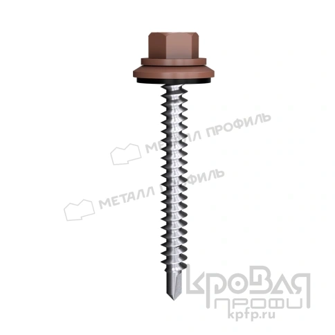 Саморез 4,8х70 ROOFRetail RAL8017 (коричневый шоколад) фото 1