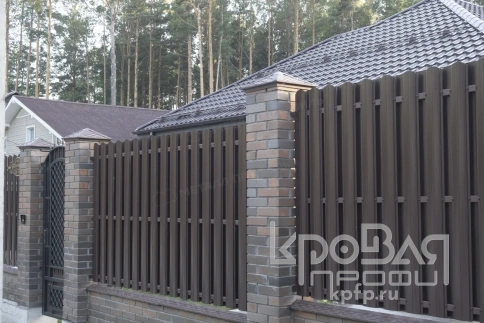 Штакетник металлический МП ELLIPSE-O 19х126 NormanMP (ПЭ-01-8017-0.5) фото 3