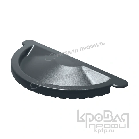 Заглушка желоба МЕТАЛЛ ПРОФИЛЬ GS lite D125 Ral 7024 фото 1