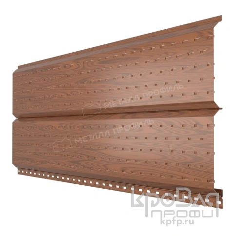 Софит МЕТАЛЛ ПРОФИЛЬ Lбрус-15х240 (ECOSTEEL-01-МореныйДуб-0.5) фото 1