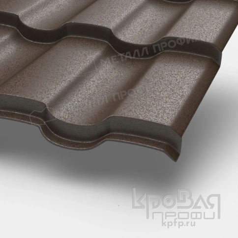 Металлочерепица МП Монтекристо-S (VALORI-20-DarkBrown-0.5) фото 1