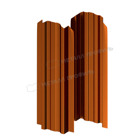 Штакетник металлический МЕТАЛЛ ПРОФИЛЬ LАNE-O 16,5х99 (AGNETA-20-Copper\Copper-0.5) фото 2