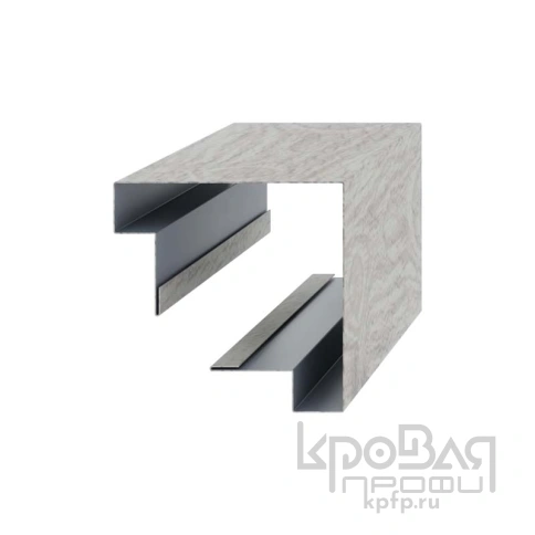 Планка угла наружного сборная верхняя 3D Woodstock 83х30х3000 (ECOSTEEL_MA-01-Беленый Дуб-0.5) фото 1