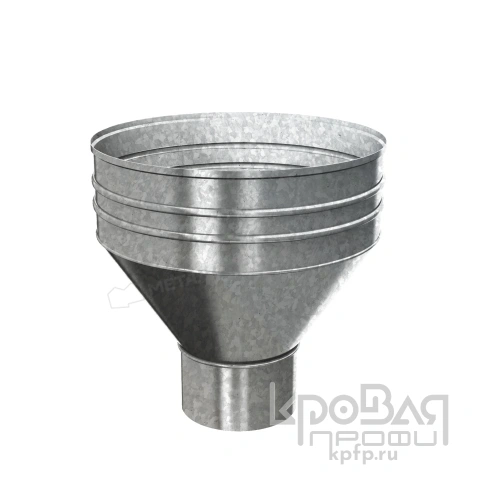 Воронка водосборная МЕТАЛЛ ПРОФИЛЬ ПРОЕКТ D350х150 Цинк фото 1