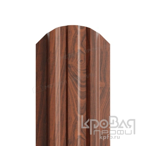 Штакетник металлический МП LАNE-O 16,5х99 (ECOSTEEL-01-МореныйДуб-0.5) фото 1