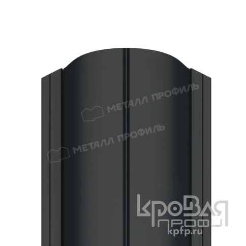 Штакетник металлический МП ELLIPSE-O 19х126 NormanMP (ПЭ-01-7016-0.5) фото 1