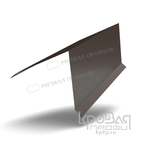 Планка конька кровли односкатной 185х185х2000 (VALORI-20-DarkBrown-0.5) фото 1