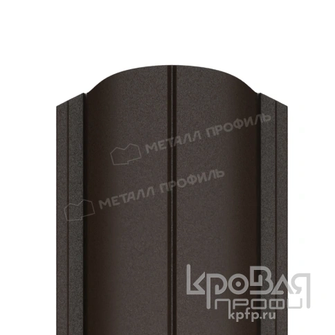 Штакетник металлический МП ELLIPSE-O 19х126 (VALORI-20-DarkBrown-0.5) фото 1