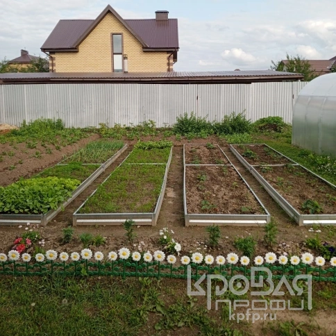 Садовая грядка металлическая оцинкованная с полимерным покрытием ТИМЕР 3000х1000 мм, Цвет: Белый камень фото 1