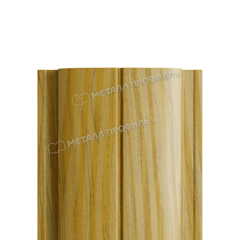 Штакетник металлический МЕТАЛЛ ПРОФИЛЬ ELLIPSE-T 19х126 (ECOSTEEL_T-01-ЗолотойДуб-0.5) фото 1