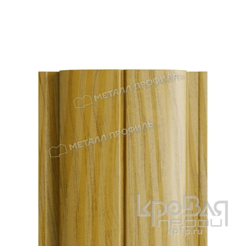 Штакетник металлический МП ELLIPSE-T 19х126 (ECOSTEEL_T-01-ЗолотойДуб-0.5) фото 1