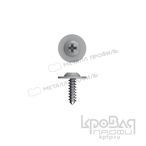 Саморез 4,2х16 RAL 7004 (серый) острый с прессшайбой фото 1