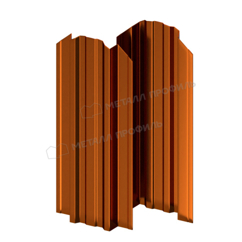 Штакетник металлический МП TRAPEZE-O 16,5х118 (AGNETA-20-Copper\Copper-0.5) фото 2