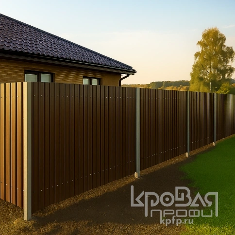 Монтаж забора из профлиста «под ключ» фото 1