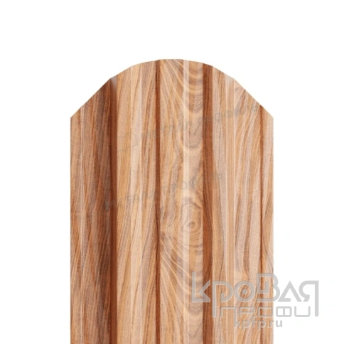 Штакетник металлический МП TRAPEZE-O 16,5х118 (ECOSTEEL_T-01-Кедр-0.5) фото 1