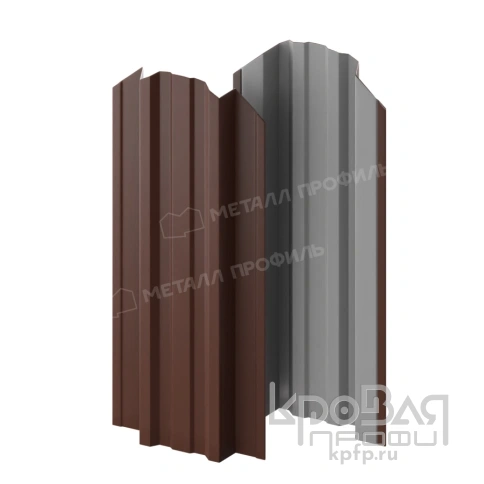 Штакетник металлический МП TRAPEZE-O 16,5х118 (PURETAN-20-8017-0.5) фото 2