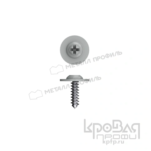 Саморез 4,2х16 RAL 9006 (белый алюмиий) острый с прессшайбой фото 1