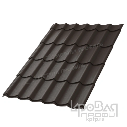 Металлочерепица МП Ламонтерра-XL (VALORI-20-DarkBrown-0.5) фото 2