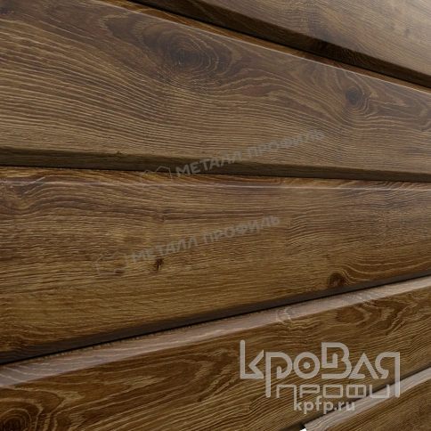 Сайдинг МЕТАЛЛ ПРОФИЛЬ Lбрус-15х240 (ECOSTEEL_MA-12-Античный Дуб-0.45) фото 4