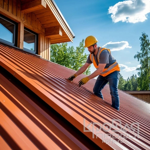 Монтаж кровли из профнастила фото 1