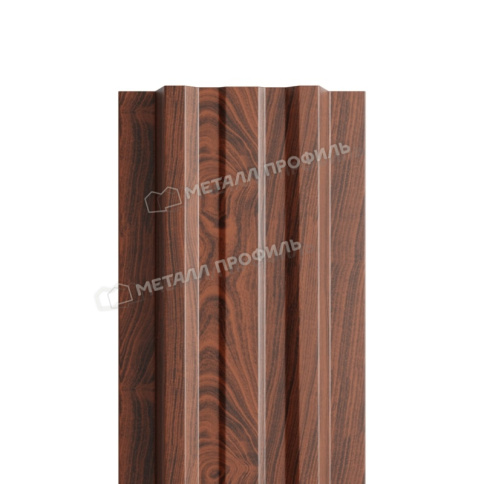 Штакетник металлический МЕТАЛЛ ПРОФИЛЬ LАNE-T 16,5х99 (ECOSTEEL-01-МореныйДуб-0.5) фото 1