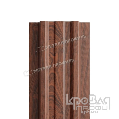 Штакетник металлический МП LАNE-T 16,5х99 (ECOSTEEL-01-МореныйДуб-0.5) фото 1